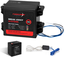 LED Test Trailer Brakes Breakaway Kit with Battery and Switch, Side Lo
