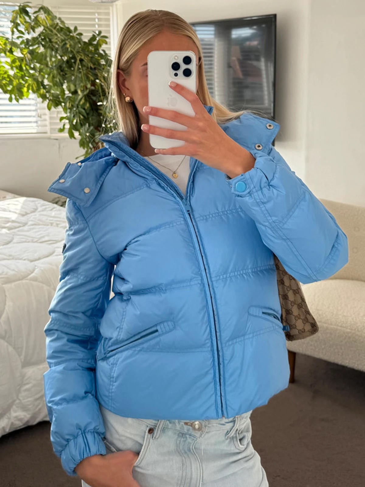 Prada Light Blue Down Puffer Jacket - image 3