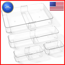Generic Expandable Drawer Organizer Set Clear Adjustable Drawer Dividers