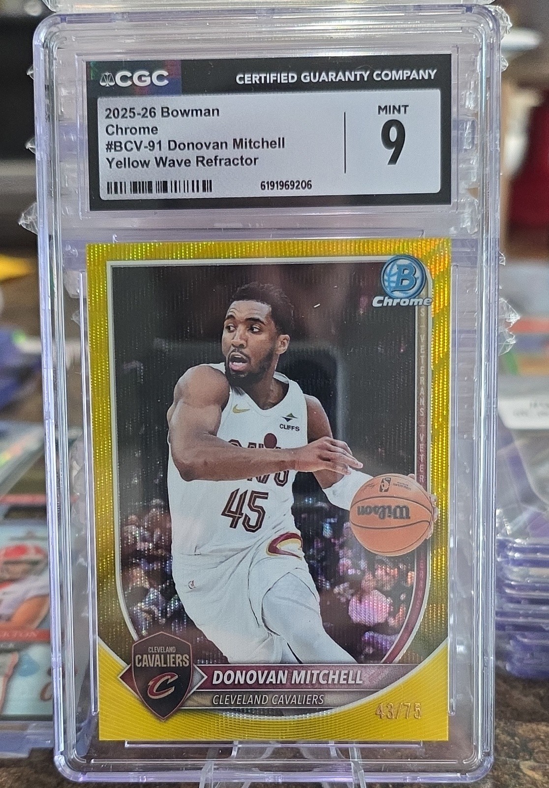 2025-26 Bowman Sapphire Edition - Donovan Mitchell #BCV-91 Yellow /75