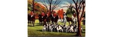 Winchester VA Shenandoah Valley Fox Hunt Scene Linen Postcard 1930s/40s
