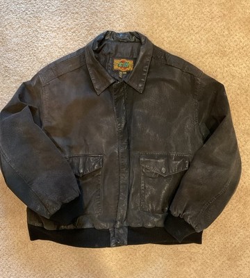 VTG 90s Global Identity GIII Leather Aviator Bomber Flight Jacket Sz XXL