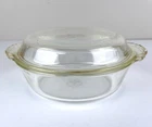 Vtg. Anchor Hocking Fire King 467 Clear Glass 1 1/2 Qt Casserole Dish w/ Lid