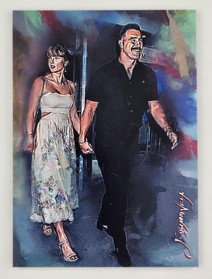 Taylor Swift & Travis Kelce #4 Art Card Limited 44/50 Edward Vela Signed 