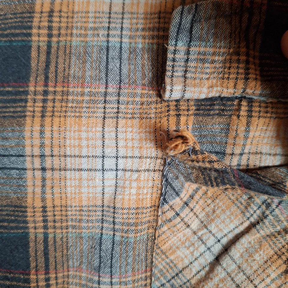 West Coast Choppers Jesse James Work Wear Pearl Snap Shirt 2XL Brown Plaid - Image 3 of 4