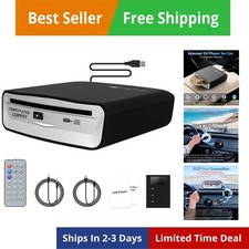 External Universal CD Player for Car - Portable Car CD Players with AUX Cable...