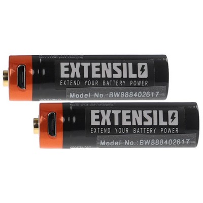 2x AA Mignon Akku mit Micro USB-Anschluss (920 mAh, 1,5 V, Li-Ion)