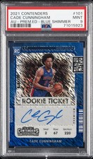 2021 CONTENDERS AUTO-PREM ED-BLUE SHIMMER #101 CADE CUNNINGHAM 19/20 PSA 9