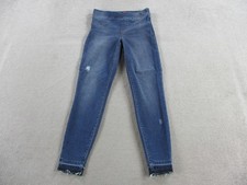 Spanx Jeans Womens Small Blue Denim Distressed Skinny Pull On Stretch Pants
