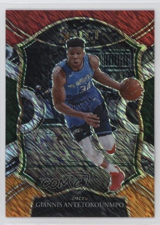 2020 Select Concourse Red White Orange Shimmer Prizm Giannis Antetokounmpo 0b85
