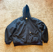 Carhartt BLK Jacket 2XL Regular Black Quilted Lined Hooded Workwear