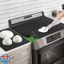 Silicone Stove Top Cover for Electric Stove - 2 Pack Glass Cooktop Protector 