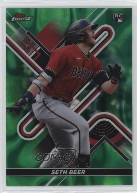 2022 Topps Finest Green Lava Refractor 26/99 Seth Beer #18 Rookie RC 11ur