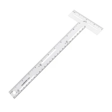 Plastic T-Square Ruler – Drafting & Technical Drawing Tool 1.2mm Thick - 12" wit