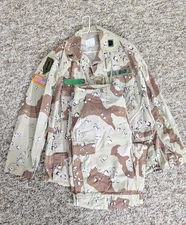 Original US Military Desert Storm Chocolate Chip Fatigues First Infantry Med Reg