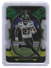 2022 Panini Select #89 Zonovan Knight Green and Yellow Prizm Die Cut