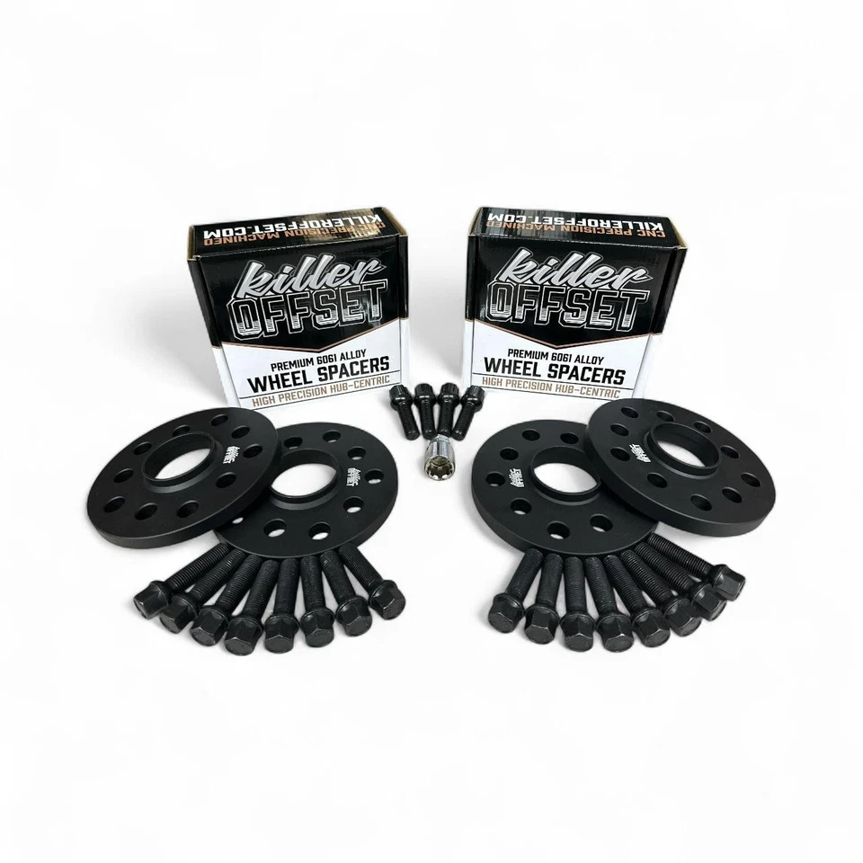 Killer Wheel Spacers 12mm 15mm For Audi 5x112 66.6mm + Radius Bolts & Locks - Image 3 of 4
