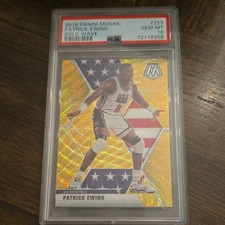 Panini 19-20 Mosaic Gold Wave Prizm Patrick Ewing #253 PSA GEM MT 10 USA RARE!