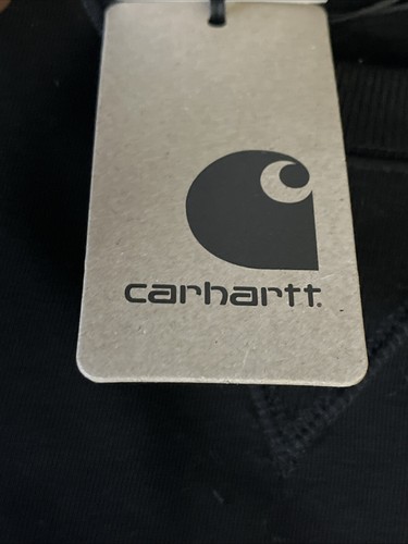 Carhartt Men's WIP Chase Long Sleeve Crew Neck Black / Gold Sweatshirt Size L - Picture 17 of 20
