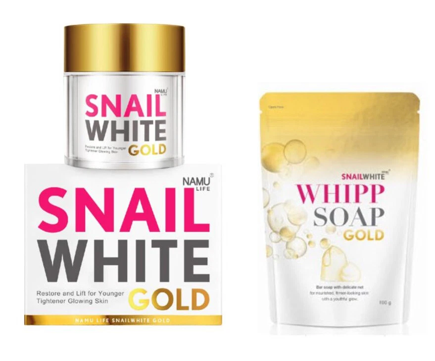 Namu Life SnailWhite 24K Gold Cream 50ml. + Gold Whipp soap 100g. Firm Younger