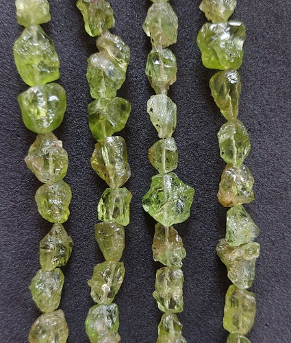 20 Pcs, 6-9 MM 100% Natural Peridot Vertical Top Drilled Raw Crystals/RJS-243-B - Picture 6 of 10