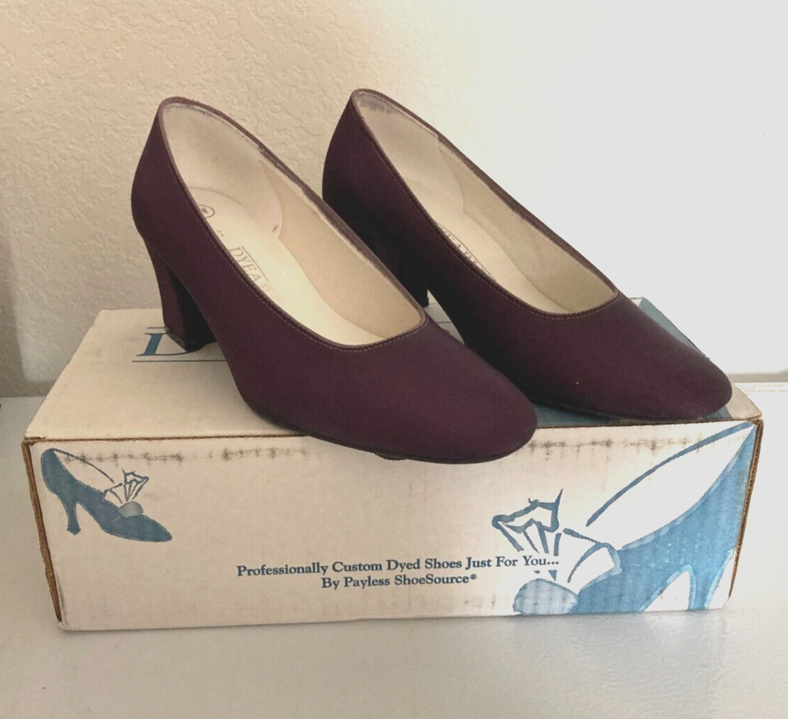 Dyeables by highlights Purple Satin Heels Shoes Women's Size 7W