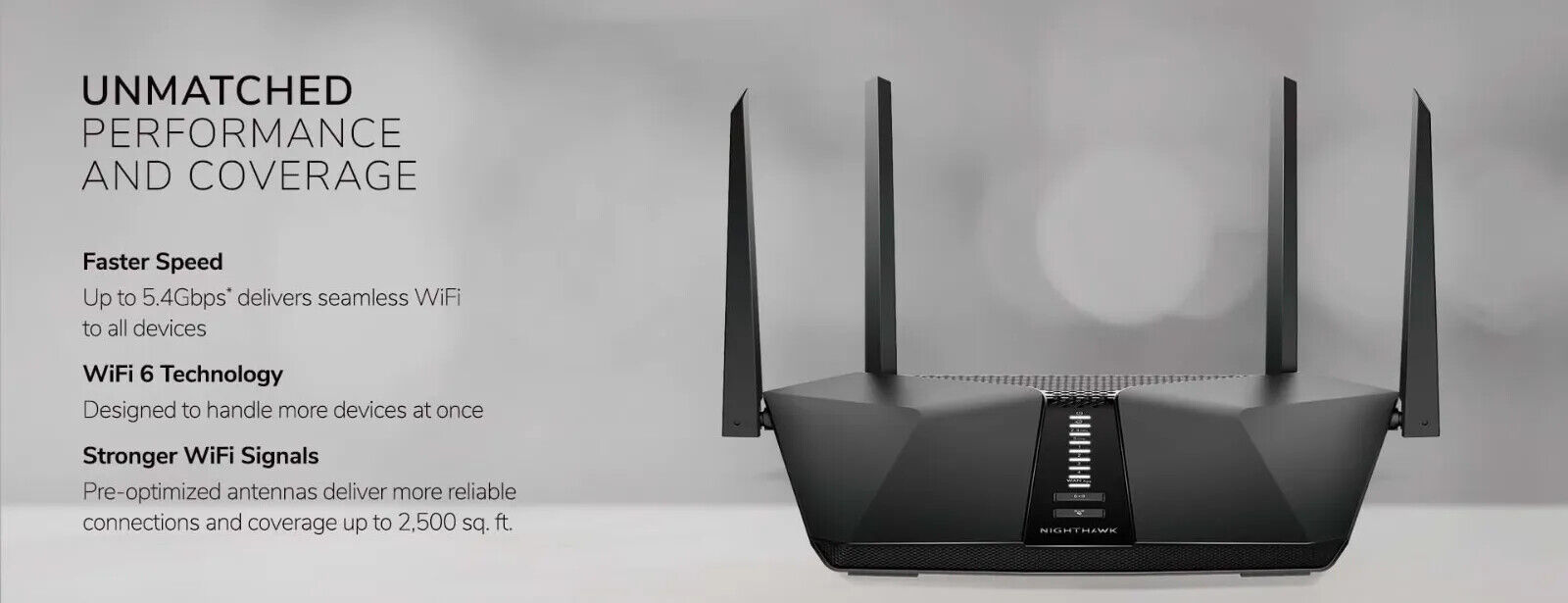 Netgear Nighthawk AX5400 WiFi 6 Router with One year Advanced Cyber Security