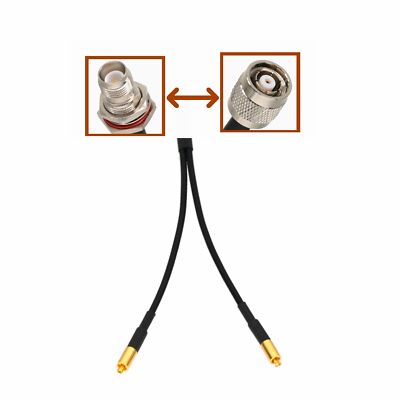 1x RP-TNC to 2x MC-Card plug Laptop antenna Splitter/Combiner Y Adapter RF cable