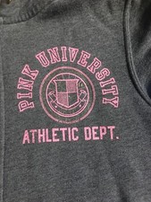 Victoria s Secret Pink University ZIP Up Hoodie Jacket Charcoal Gray Sz M Medium