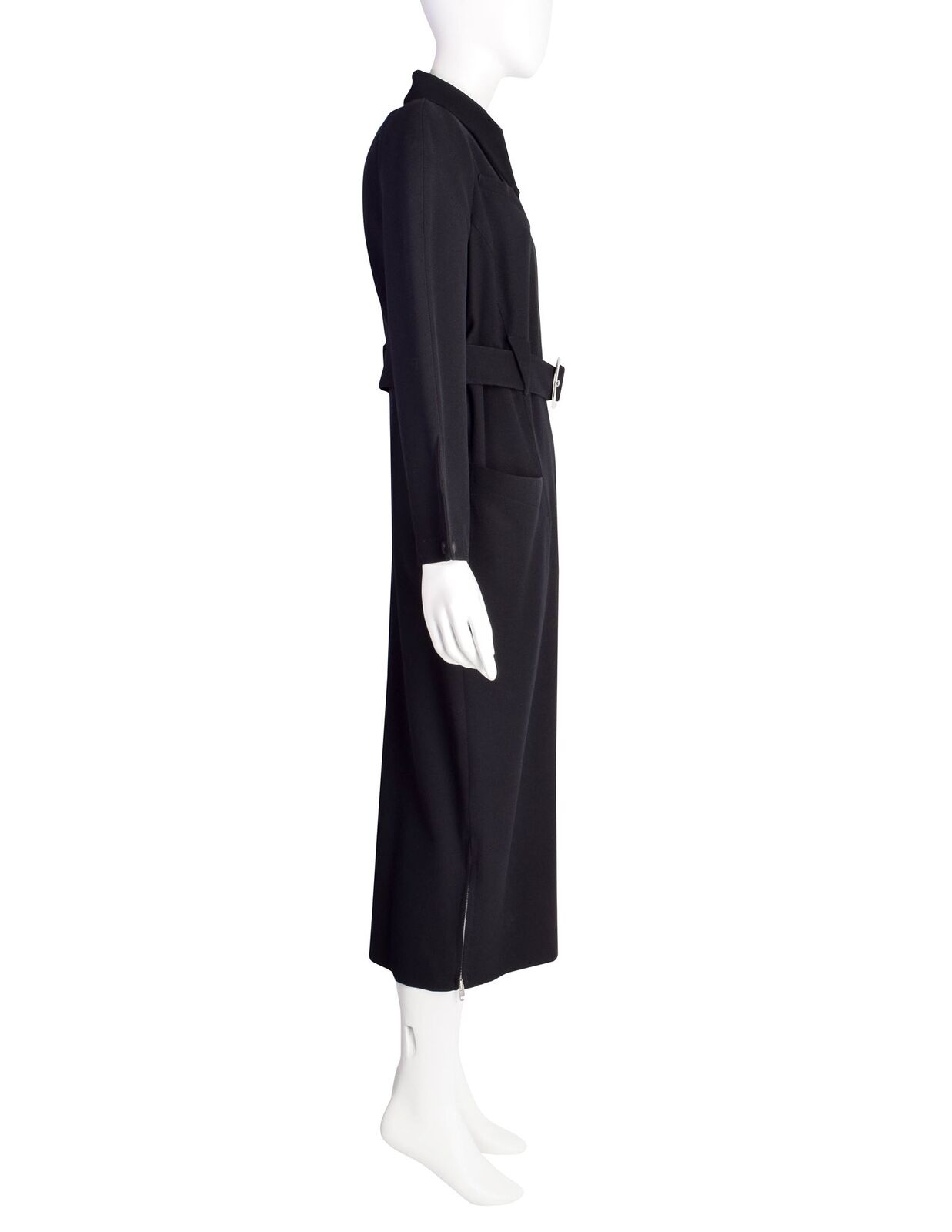 Thierry Mugler Vintage 1980s Black Wool Belted Sh… - image 10