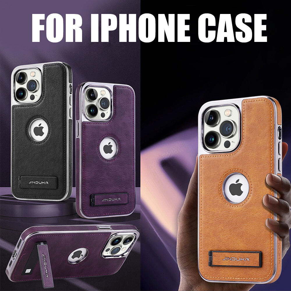 Luxury Hollow Out Hidden Bracket PU Leather Case For iPhone 14 13