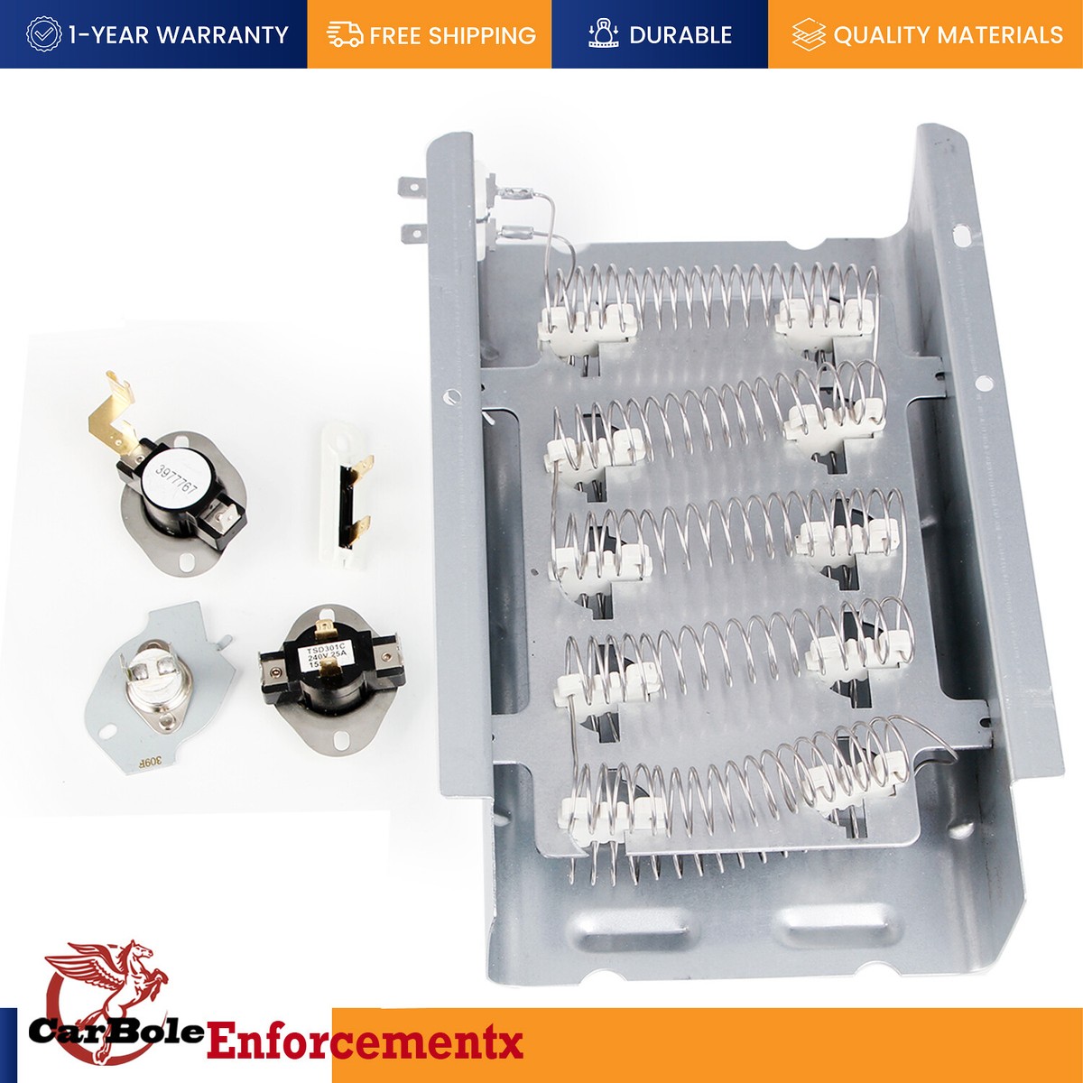 Dryer Heating Element Assembly & 279816 Thermostat FOR Maytag