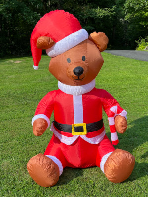 Santa Teddybear Candy Cane 5 FT Inflatable Christmas Yard Blowup Decoration  NEW