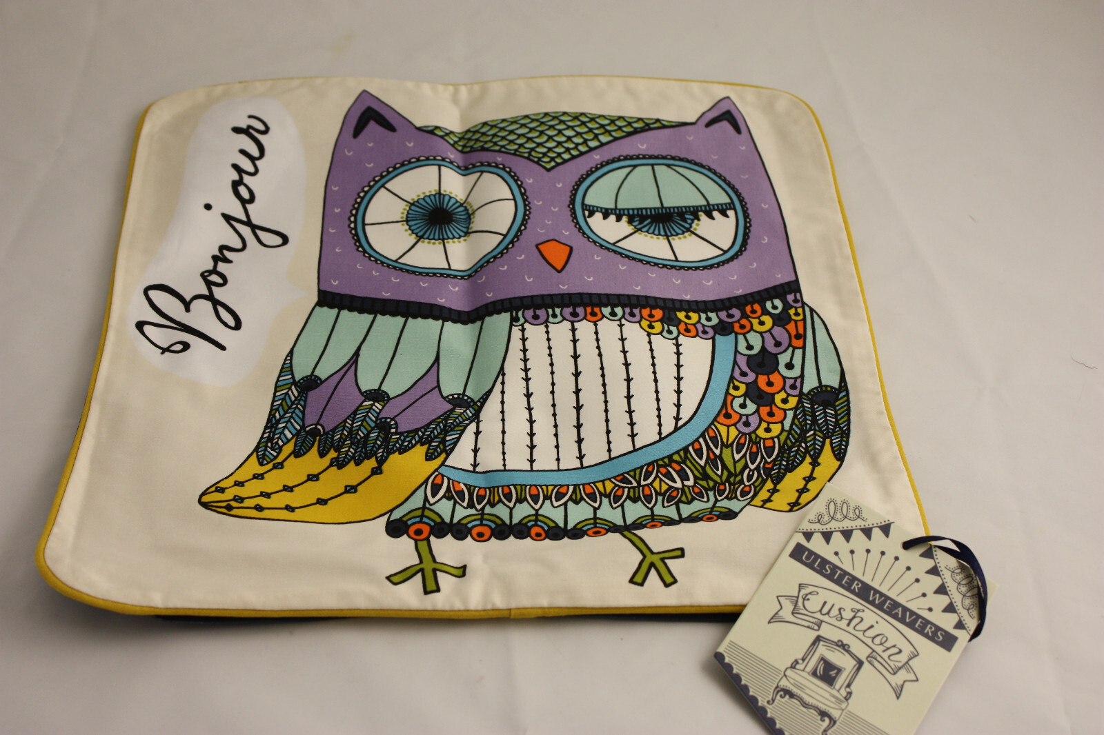 Ulster Weavers ~ BONJOUR/BONSOIR ~ Owl cushion cover BNWT