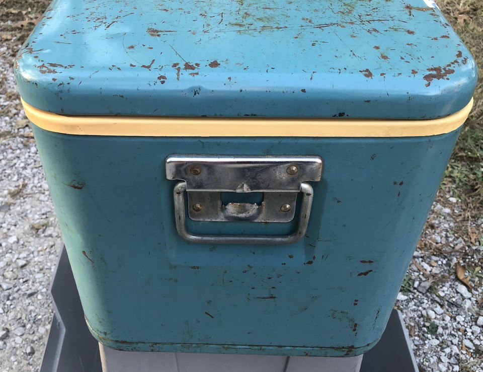 Tru Test Teal Blue Metal Cooler vintage bottle openers tool paint eBay