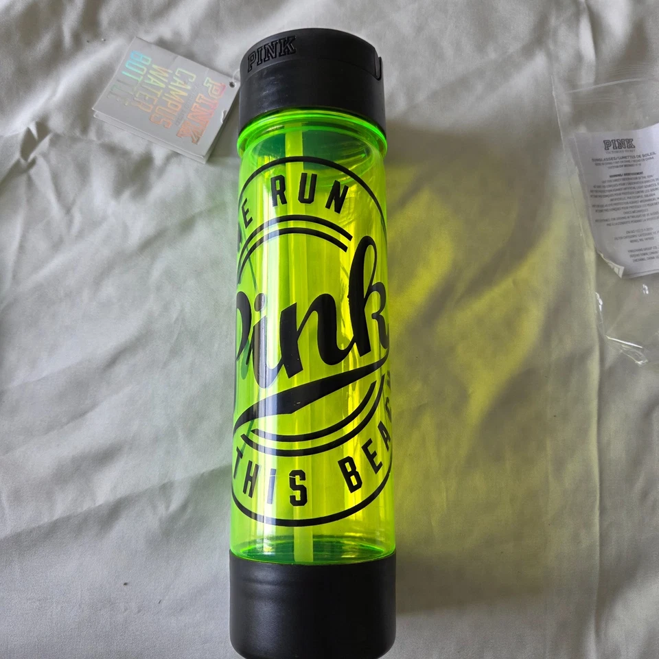 VICTORIAS SECRET PINK SUNGLASSES & CAMPUS WE RUN THE BEACH 24oz WATER BOTTLE NWT - Image 3 of 3