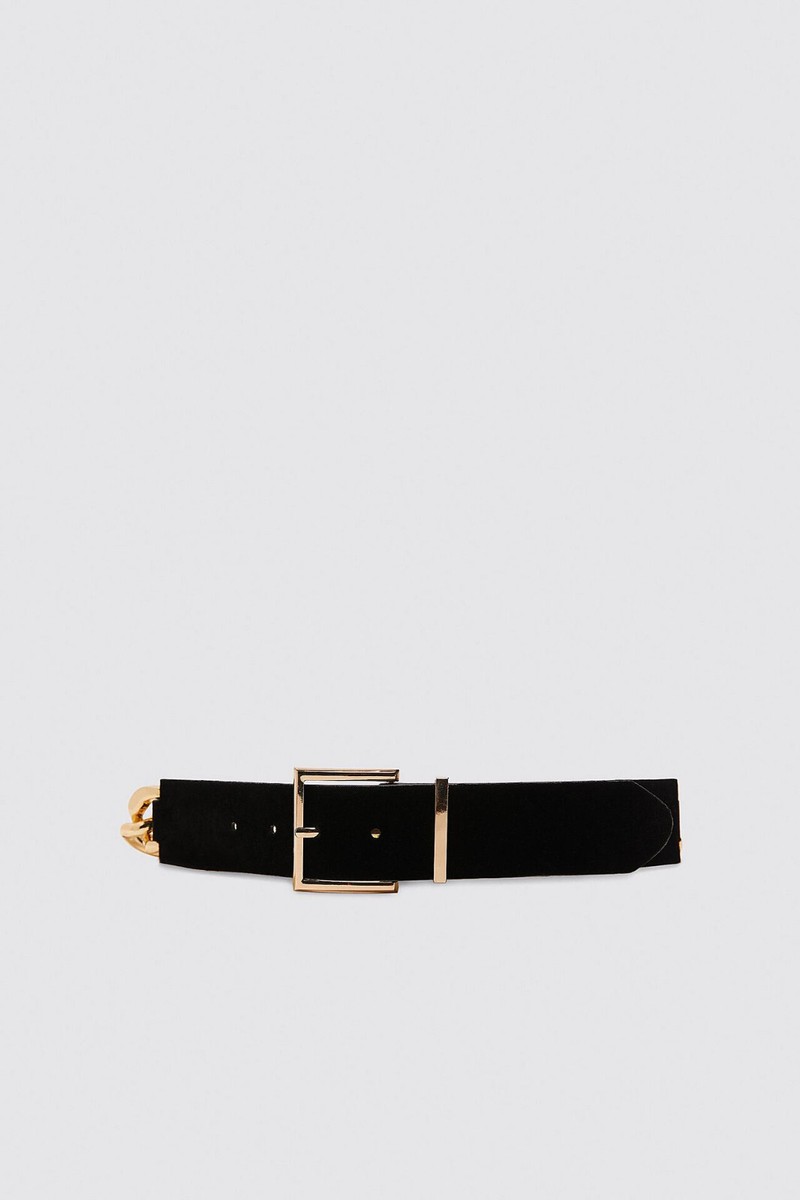 NWT Zara Black Chain And Velvet Belt 1736/227 | eBay display picture 1