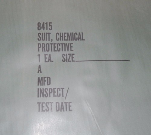 8415 Sacchetti protettivi per tuta chimica 6ea Mil-B-131-F classe 1 Cadpak P-131 NUOVI 143D - Foto 2 di 7