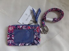 VERA BRADLEY Zip ID Case Lanyard - Cards, Key Chain - Magenta Medallion - NWT