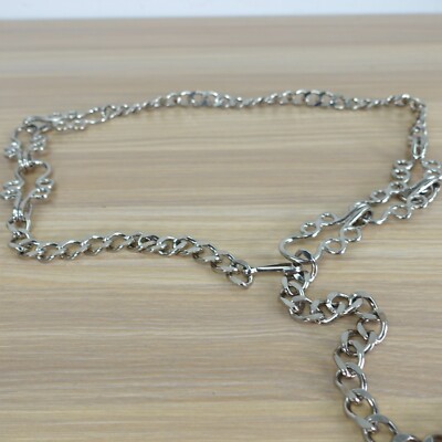 VINTAGE Silver Chain Belt XS Metal Link Waist Jewelry Belly Necklace Fashion 90s