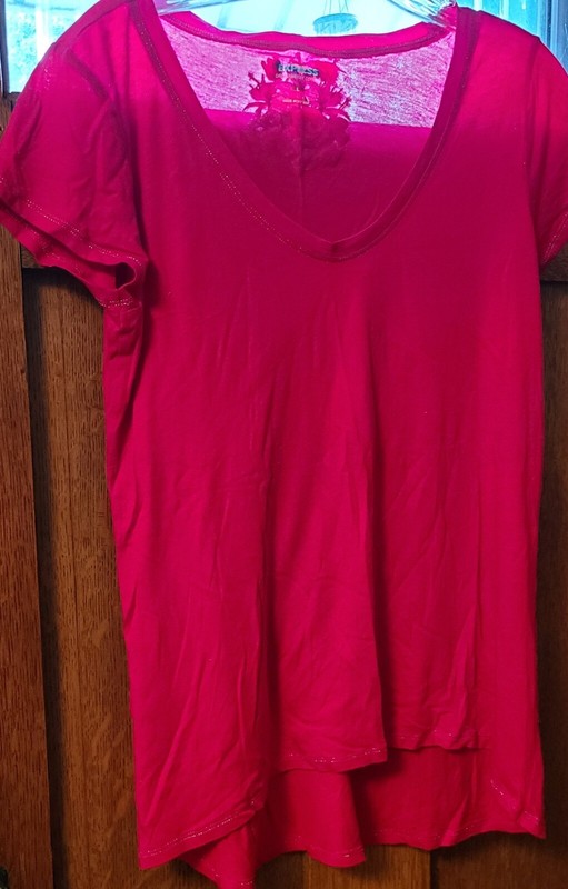Express Pink V-Neck Tee Shirt Size L 