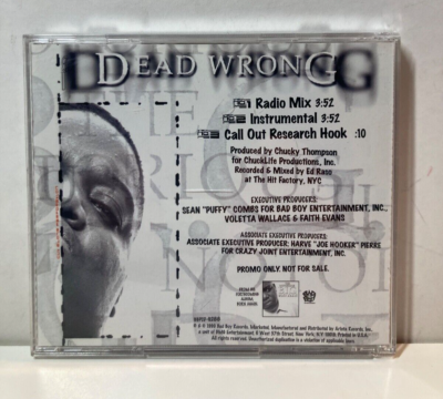 THE NOTORIOUS B.I.G. Dead Wrong Promo CD Single 1999 Bad Boy