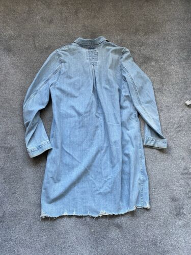 Levis Long Denim Jacket Coat Medium - Picture 3 of 8