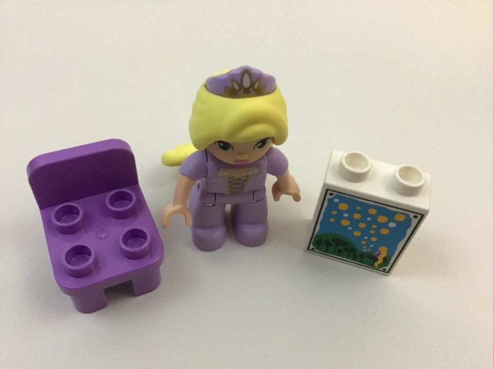 Lego Duplo Disney Princesa Figura Enredada Rapunzel con Silla Bloque de Pelo Largo Foto 2 de 4