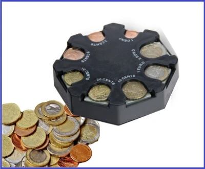 LOOKITUP Münzbox-Münzhalter-EURO-Kleingeld-Münzspender-Sortierer-LOOK-79-für-Unterwegs