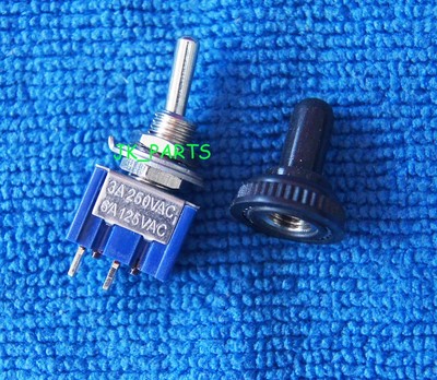 5pcs NEW MTS-101 2-Pin SPST ON-OFF 6A 125VAC Waterproof boot Toggle Switch 6mm