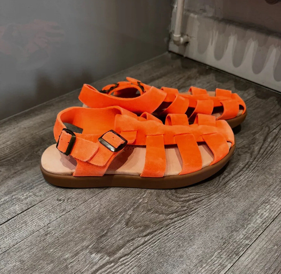 Yogi Womens Sandal Elba Leather Neon Coral 3UK EU36 RRP £130