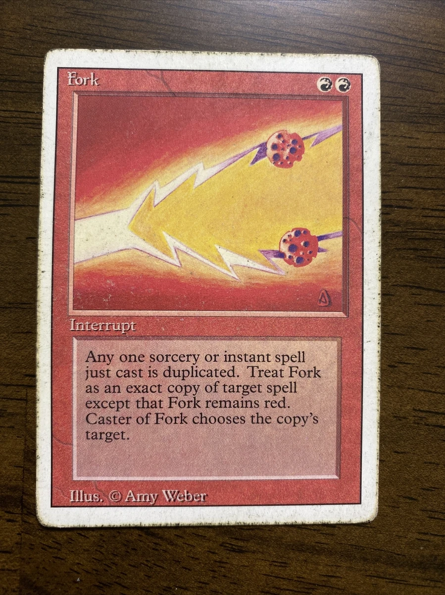 MTG - Fork - Revised 3rd edition Red Rare Magic The Gathering - HP