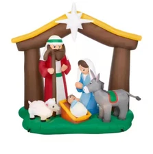 Home Accents Holiday 6’ Nativity Scene Lighted Christmas Inflatable Jesus NEW