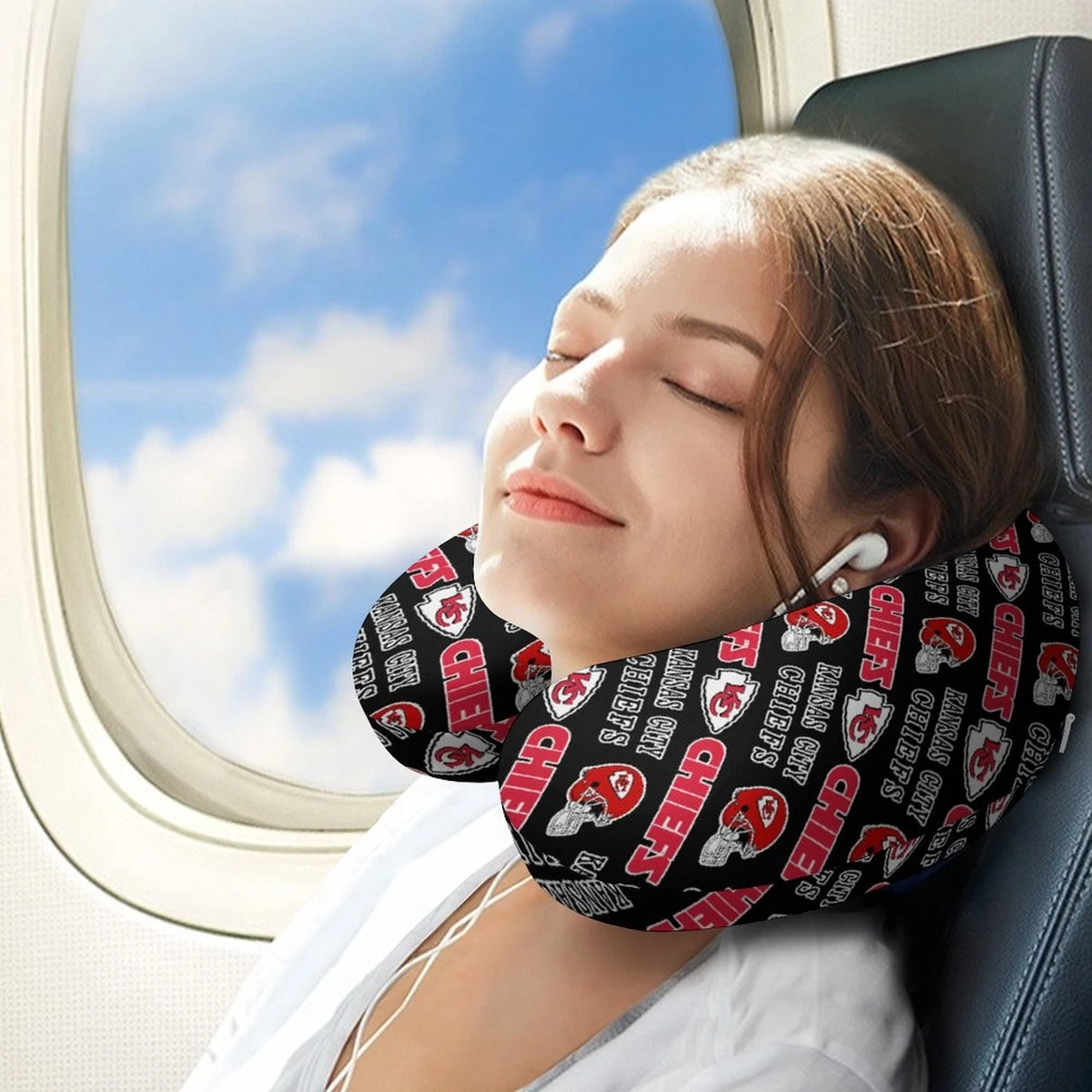 Kansas City Chiefs U shaped Pillow Memory Pillow Travel Neck
